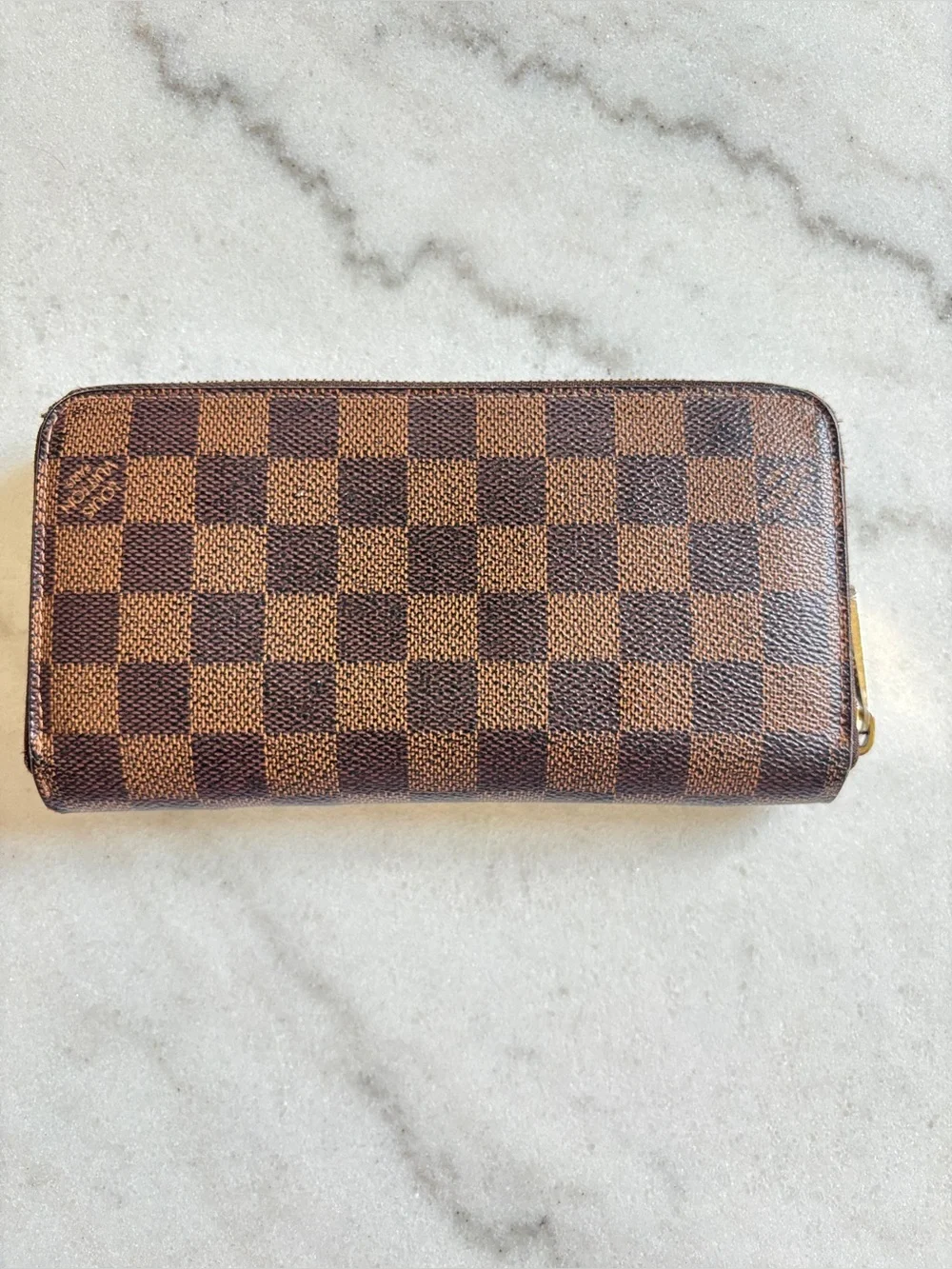 Louis Vuitton Damier Ebene Zippy Wallet with COA